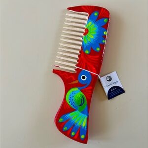 OAXACA México Hand-Painted Wooden Comb, NEW with Tag